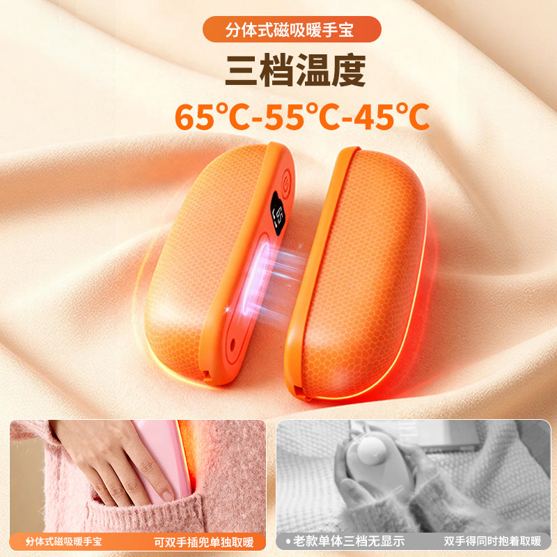 New magnetic detachable hand warmer USB rechargeable hand warmer + charger 2-in-1, new portable gift for winter - image 4