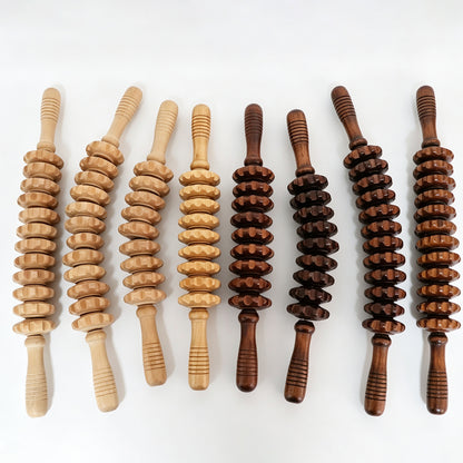 Solid wood roller massage stick, spiked massage tool, hand-held roller tool for back, waist, neck, and legs - image 5