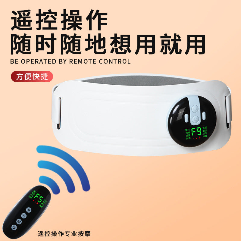 Heated waist warmer and menstrual relief massage belt, EMS micro-current waist shaping vibration and hot compress massager for lumbar pain relief - image 1