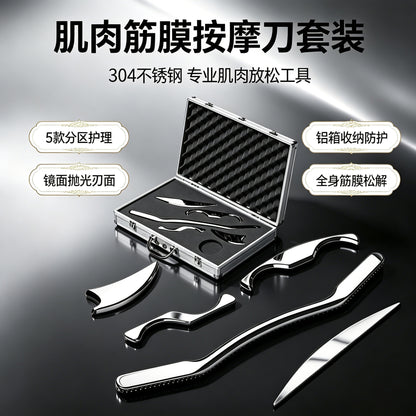 304 stainless steel fascia knife professional set for neck fascia, muscle meridian relaxation massage, shoulder and neck full-body scraper - image 2