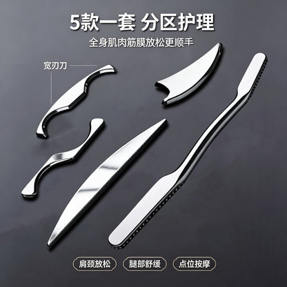304 stainless steel fascia knife professional set for neck fascia, muscle meridian relaxation massage, shoulder and neck full-body scraper - image 4