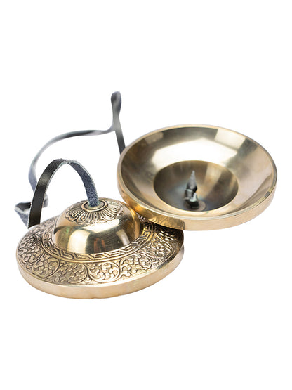 Nepalese Handmade Resonant Copper Percussion Sound Therapy Instrument Meditation Singing Bowl Wind Chime Dingxiang Ethnic Traditional Cymbal - image 3