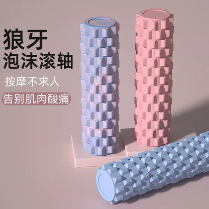 Solid foam roller for muscle relaxation, spiky roller, slimming leg tool, massage roller, leg roller, yoga equipment - image 1