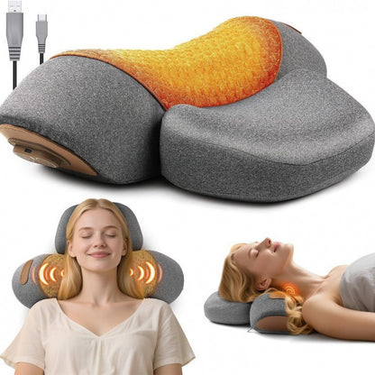 Amazon in-stock cervical pillow with English switch, neck protection massage pillow for sleeping, non-traction heating compress pillow - image 1