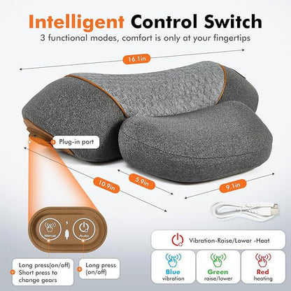 Amazon in-stock cervical pillow with English switch, neck protection massage pillow for sleeping, non-traction heating compress pillow - image 2