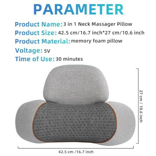 Amazon in-stock cervical pillow with English switch, neck protection massage pillow for sleeping, non-traction heating compress pillow - image 3