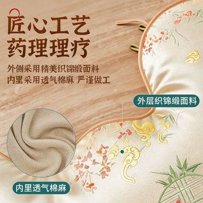 Chinese-style satin electric heating shawl with moxa wool for moxibustion on the shoulder and neck, sea salt warm therapy, home use - image 2