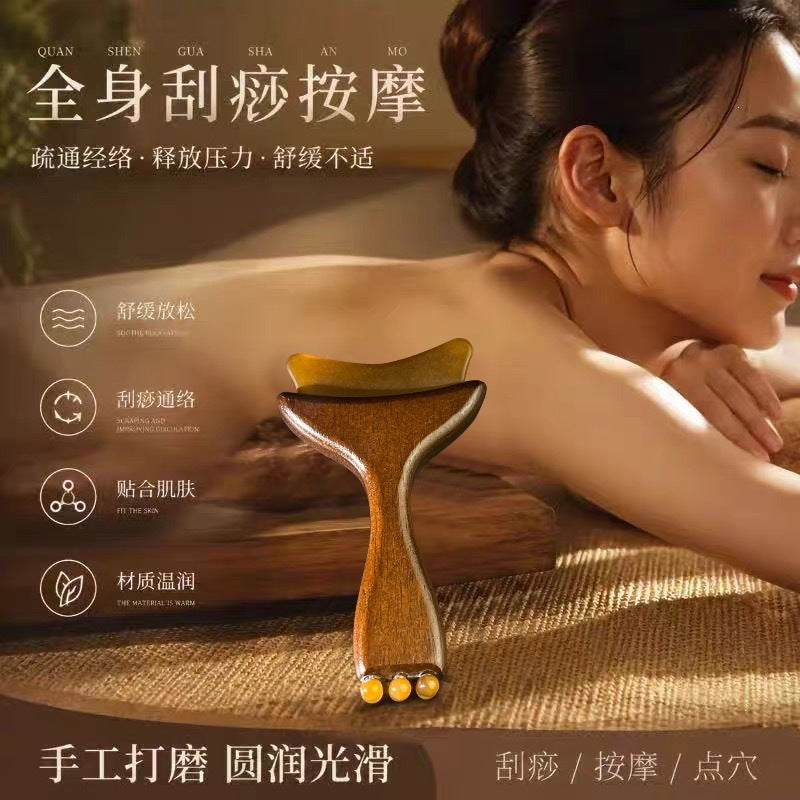 High-quality product: Ox Horn Zhuque Three-Pronged Tool, Eye Massage Stick, Facial Tendon Pulling Stick, Small Lotus Gua Sha Massage Stick - image 2