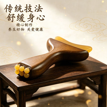 High-quality product: Ox Horn Zhuque Three-Pronged Tool, Eye Massage Stick, Facial Tendon Pulling Stick, Small Lotus Gua Sha Massage Stick - image 3