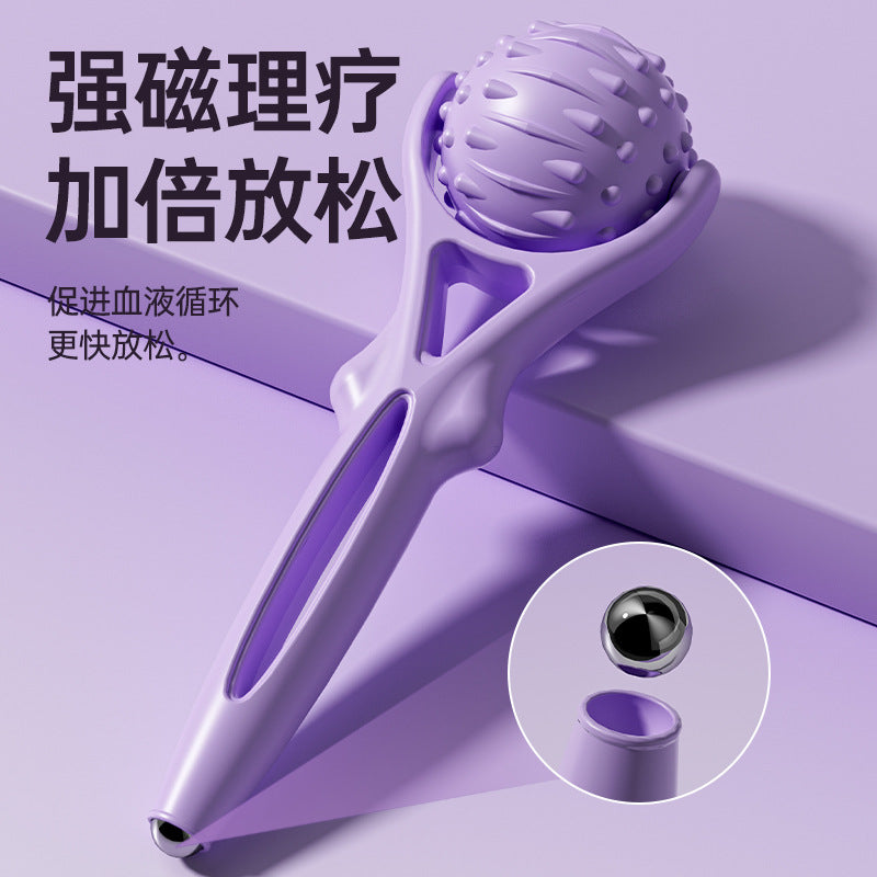 New popular handheld rolling massage ball with bumps, roller massage stick, yoga fitness ball, fascia ball for muscle relaxation - image 1