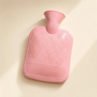 PVC hot water bottle with a water-filled inner liner
