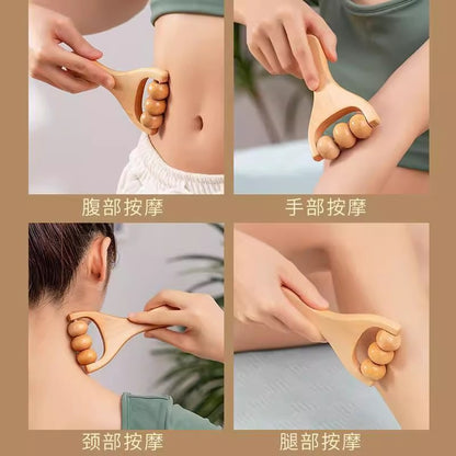 Wooden massager for foot massage, hand-held roller massager with slingshot handle for head, shoulder, neck, and waist massage and health care - image 3
