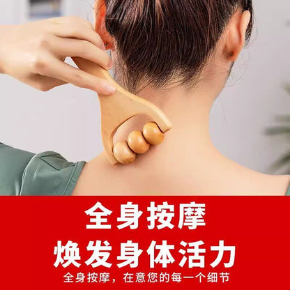 Wooden massager for foot massage, hand-held roller massager with slingshot handle for head, shoulder, neck, and waist massage and health care - image 4