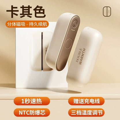 Creative Detachable Magnetic Double-Sided Heating Hand Warmer Portable Rechargeable Hand Warmer for Outdoor Winter Gifts - image 3