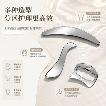 Stainless steel 3-piece fascia knife set for muscle tissue release, scraping and massage, fascia knife for facial use - image 2