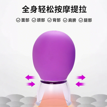 Facial cupping device, facial massage, cupping massage, head relaxation, silicone vacuum cup - image 3