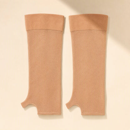High-top nylon compression stockings with a solid-color design - view 2