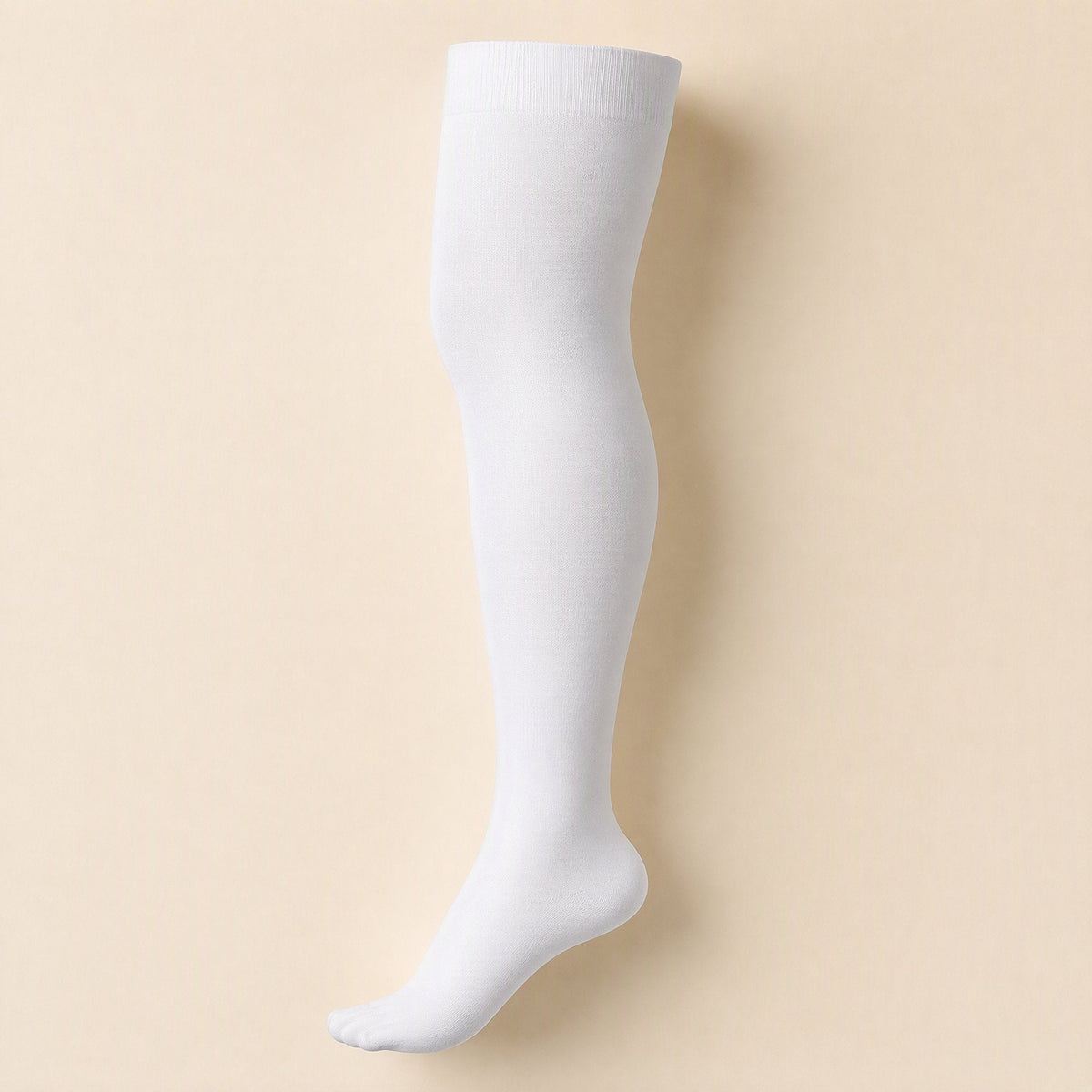 High-top nylon compression stockings with a solid-color design - view 4