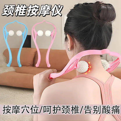 Manual cervical spine massager, waist and shoulder spine roller for clearing neck and shoulder acupoints, home-use neck massage tool - image 2