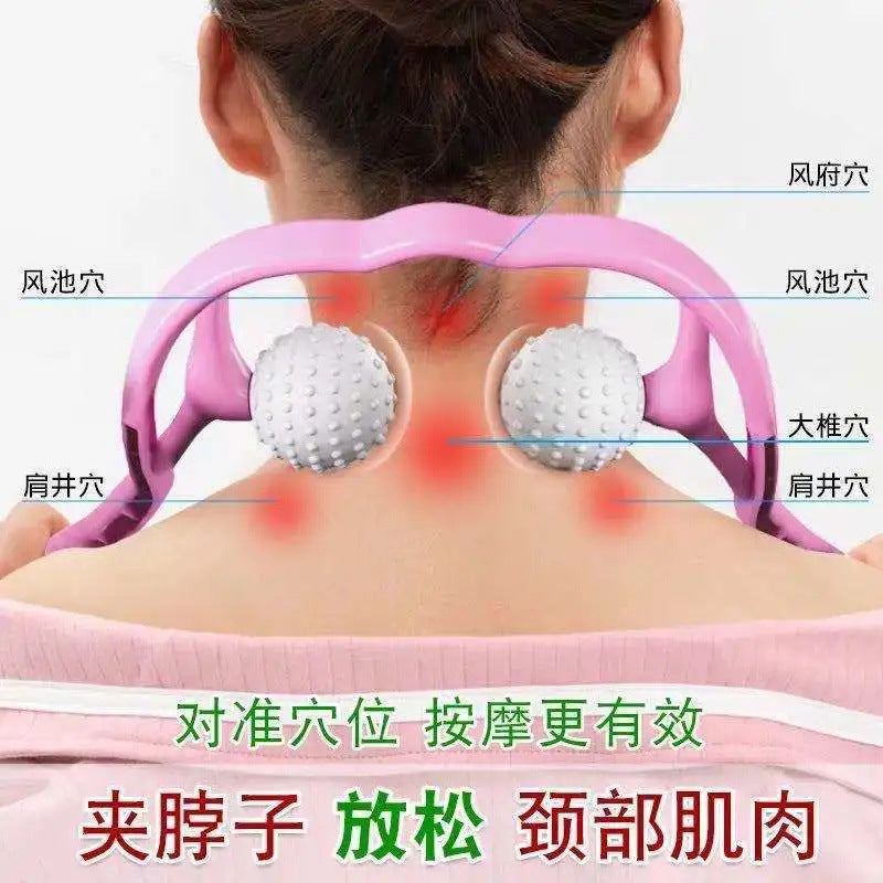 Manual cervical spine massager, waist and shoulder spine roller for clearing neck and shoulder acupoints, home-use neck massage tool - image 3