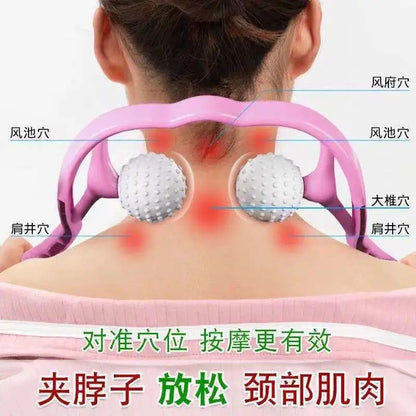 Manual cervical spine massager, waist and shoulder spine roller for clearing neck and shoulder acupoints, home-use neck massage tool - image 3