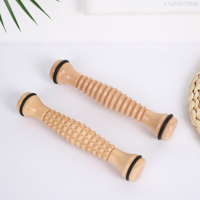 In-stock wooden full-body massager, wooden handheld roller massager, cervical and leg meridian tapping set - image 1
