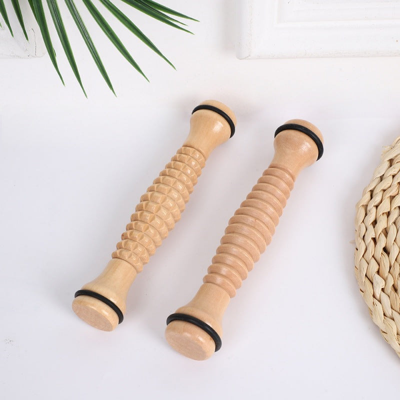 In-stock wooden full-body massager, wooden handheld roller massager, cervical and leg meridian tapping set - image 2