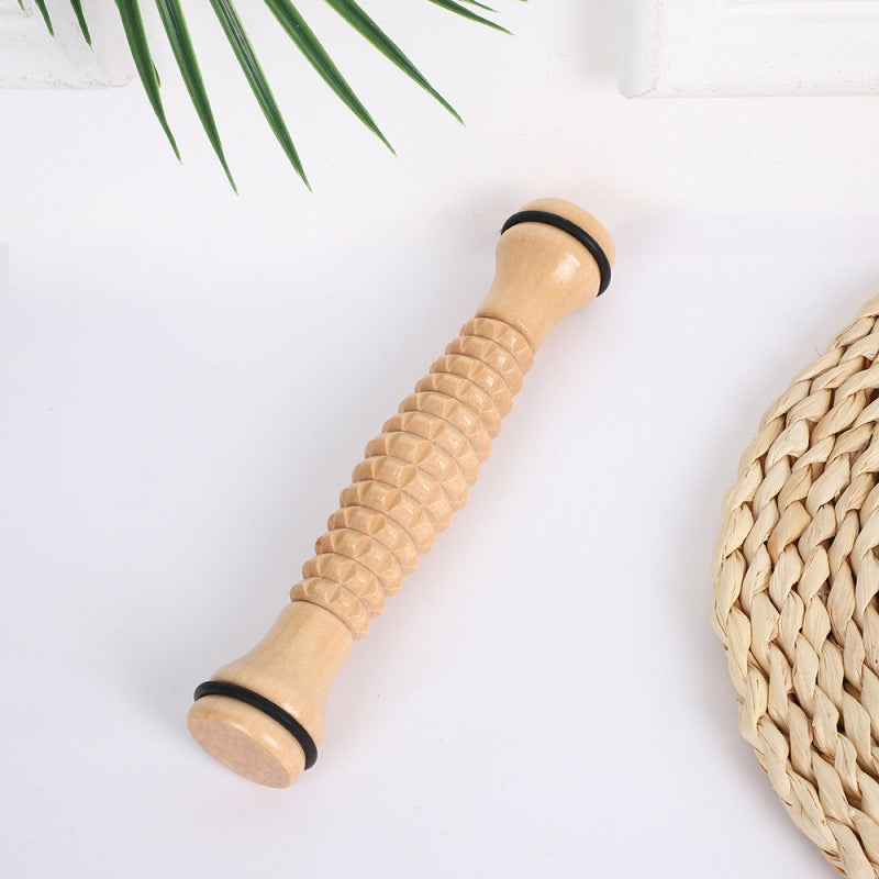 In-stock wooden full-body massager, wooden handheld roller massager, cervical and leg meridian tapping set - image 3