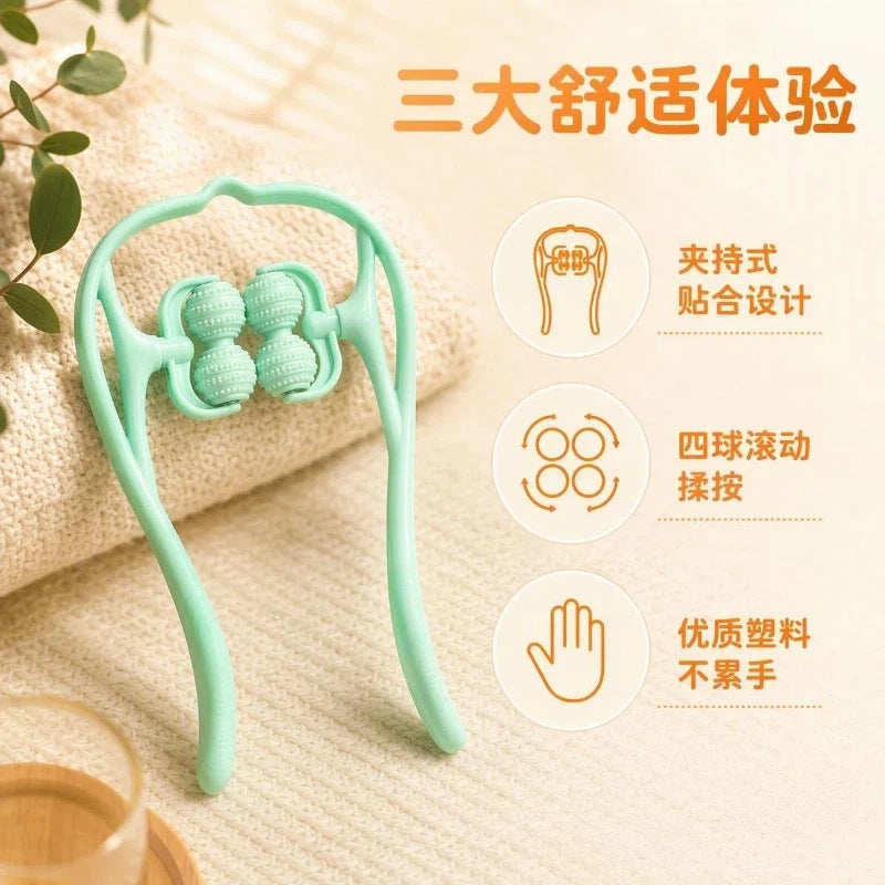 Manual cervical spine massager, handheld neck clamp roller, kneading neck clamp device, neck and shoulder massager, health care massager - image 2
