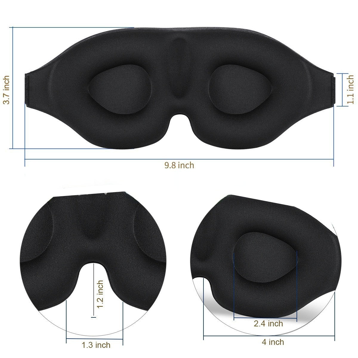 3D Stereo Eye Mask for Sleep, Noise Reduction, Travel, Lunch Break, Fatigue, Light Blocking, Cotton, Breathable, Memory Foam, Eye Protection, Portable - image 4