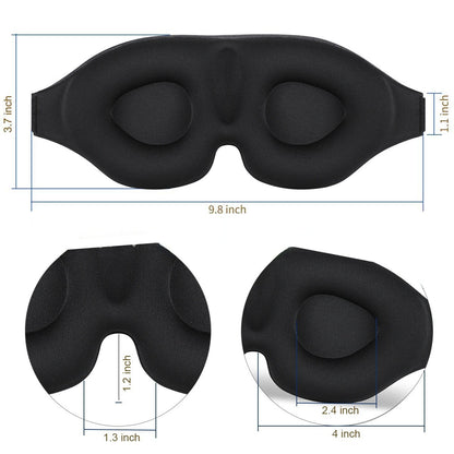 3D Stereo Eye Mask for Sleep, Noise Reduction, Travel, Lunch Break, Fatigue, Light Blocking, Cotton, Breathable, Memory Foam, Eye Protection, Portable - image 4