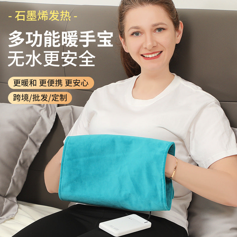 Cross-border rechargeable hand warmer, constant temperature hand and foot warmer, body warming blanket, hot compress pad, graphene USB heating pad - image 2