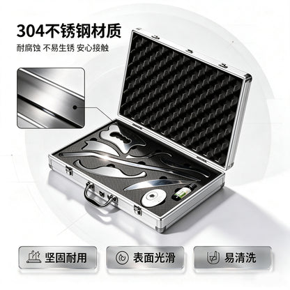 304 stainless steel fascia knife portable home-use gua sha board seven-piece set muscle massager sports relaxation massage knife - image 2