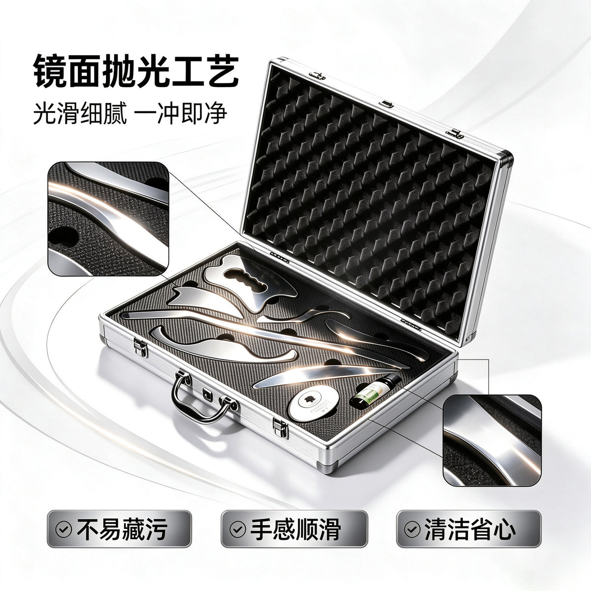 304 stainless steel fascia knife portable home-use gua sha board seven-piece set muscle massager sports relaxation massage knife - image 4