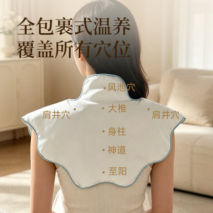 Shoulder and neck heating pad, electrically heated, embroidered cloud-shaped shoulder shawl with mugwort, herbal soothing neck wrap for home use, moxibustion ne - image 2