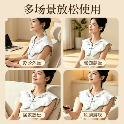 Shoulder and neck heating pad, electrically heated, embroidered cloud-shaped shoulder shawl with mugwort, herbal soothing neck wrap for home use, moxibustion ne - image 4