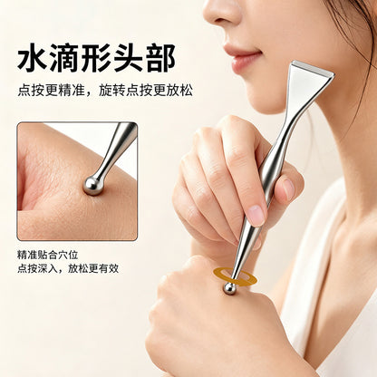 In-stock stainless steel fascia knife, acupoint stick, facial scraping board, heart-shaped massage stick, specialized for shoulder and neck, for full-body relax - image 2