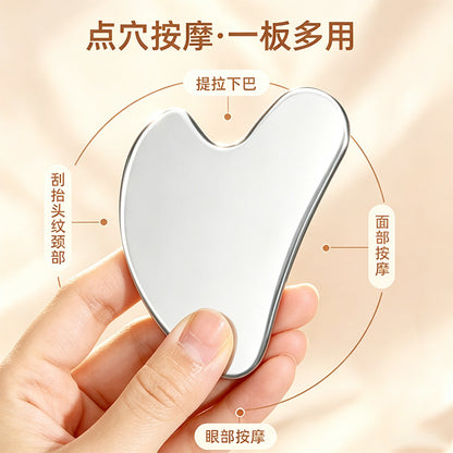 In-stock stainless steel fascia knife, acupoint stick, facial scraping board, heart-shaped massage stick, specialized for shoulder and neck, for full-body relax - image 3