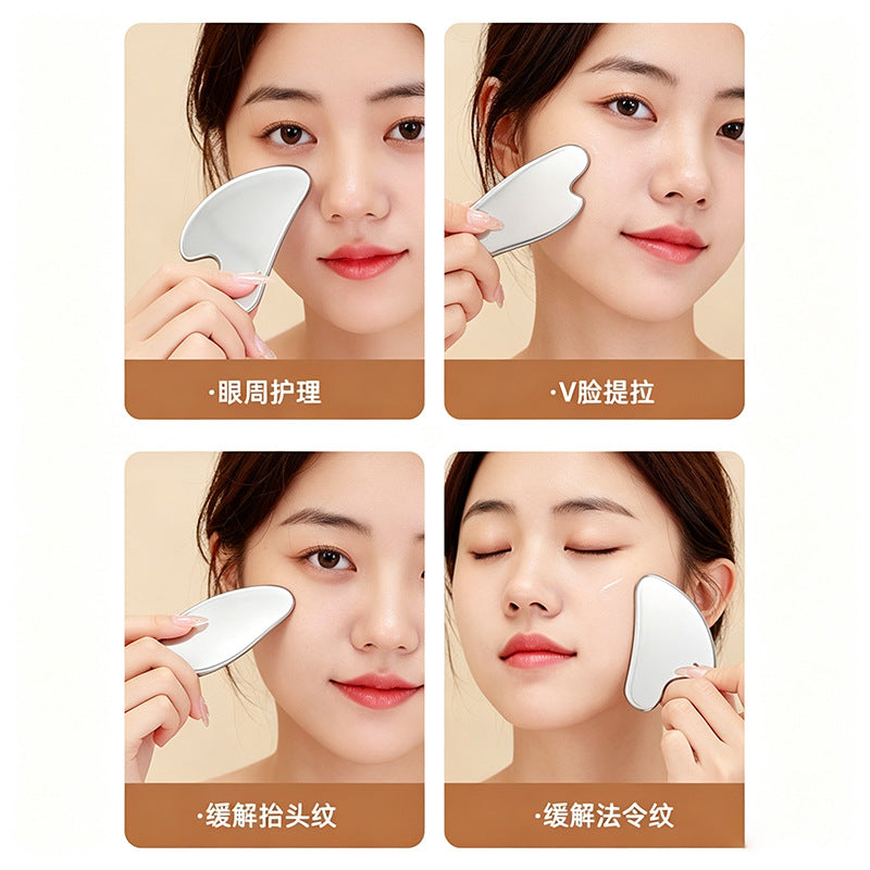 In-stock stainless steel fascia knife, acupoint stick, facial scraping board, heart-shaped massage stick, specialized for shoulder and neck, for full-body relax - image 4