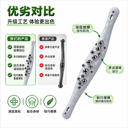 Muscle Relaxation Stick with Steel Ball Roller, Cervical Massager for Neck, Back, Waist, and Whole Body, Multifunctional Meridian Scraping Massage Stick - image 3