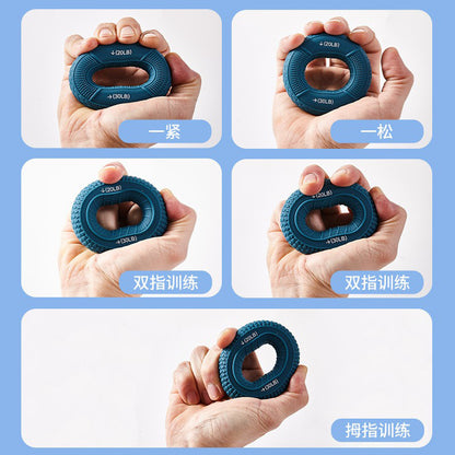 Silicone grip strength trainer for men and women, grip ball for wrist and arm muscle training, five-finger strength rehabilitation grip ring, professional yoga - image 3