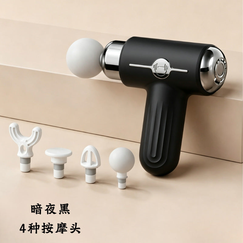 Cross-border three-head fascia gun mini fitness vibration massage gun electric massager modified neck fascia gun gift wholesale - image 2