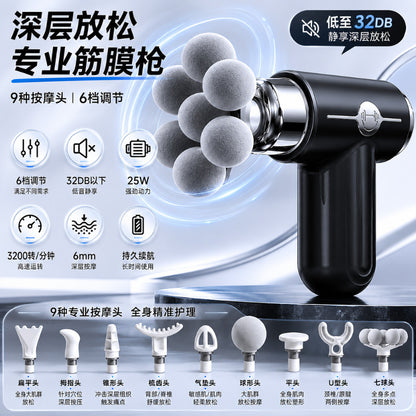 Cross-border three-head fascia gun mini fitness vibration massage gun electric massager modified neck fascia gun gift wholesale - image 4