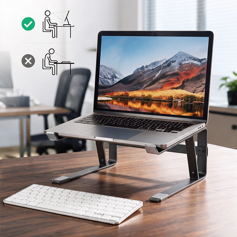 New laptop stand with double-layer height adjustment, can hold a keyboard, detachable, desktop storage, heat dissipation, tiltable design - image 2