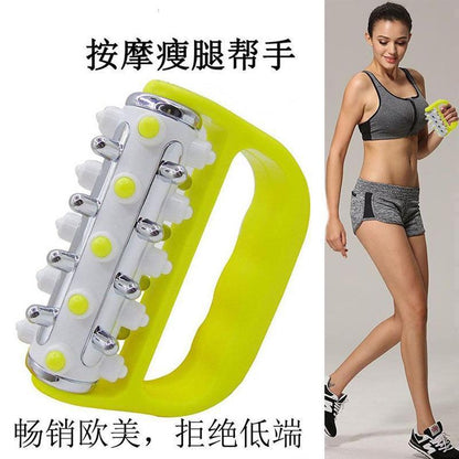 Handheld small roller massager for legs, manual roller for shoulder, neck, waist, and back, fat-reducing and meridian-clearing massager - image 1