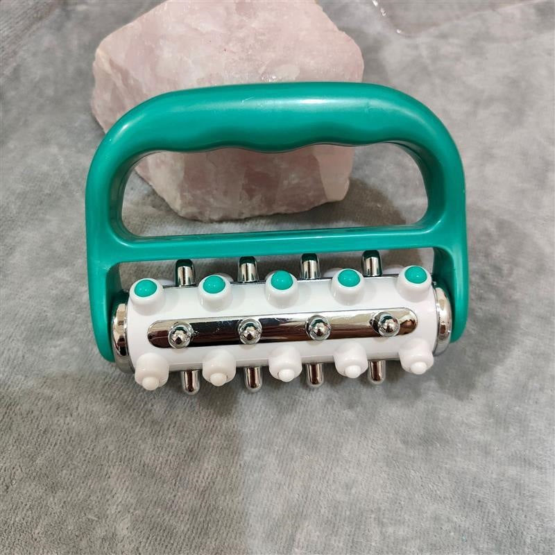 Handheld small roller massager for legs, manual roller for shoulder, neck, waist, and back, fat-reducing and meridian-clearing massager - image 4