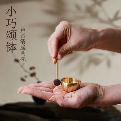 Mini Aromatherapy Singing Bowl Sound Therapy Meditation Stress Relief Ornament for Relaxing Body and Mind, Sanskrit Sound Healing Yoga Meditation Brass Bowl - image 3