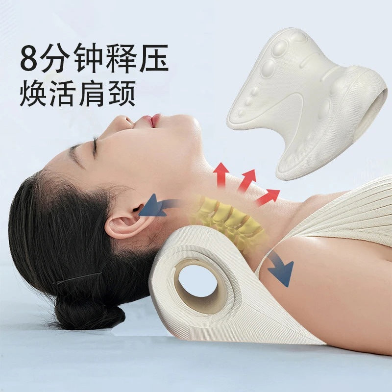 O-shaped cervical massage pillow, neck soothing and stretching pillow, home-use U-shaped cervical correction shoulder traction pillow, neck support traction pil - image 3