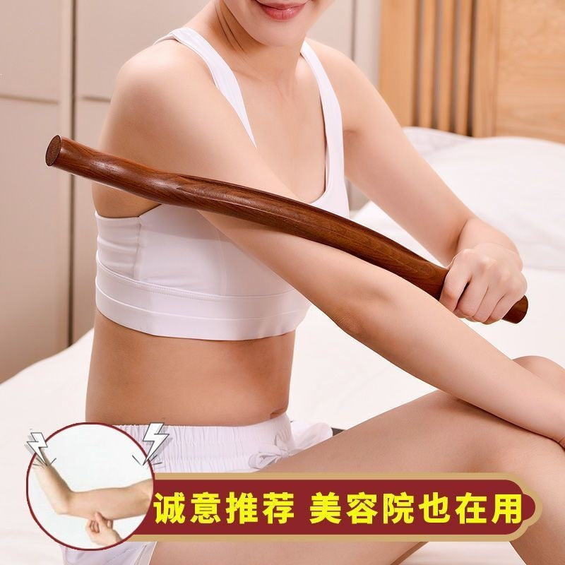 Massage tool suitable for muscle relaxation, back massage meridian roller stick, gua sha stick, solid wood tool for full-body use - image 2