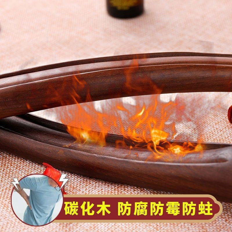 Massage tool suitable for muscle relaxation, back massage meridian roller stick, gua sha stick, solid wood tool for full-body use - image 4
